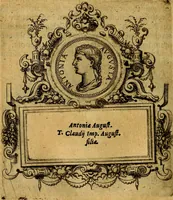 An illustration from XII primorvm Caesarvm et LXIIII. Ipsorvm vxorvm et parentum ex antiquis numismatibus, in aere incisae, effigies: atque eorundem earundemque vitae & res gestae, ex varijs authoribus (1597)