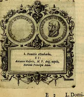 An illustration from XII primorvm Caesarvm et LXIIII. Ipsorvm vxorvm et parentum ex antiquis numismatibus, in aere incisae, effigies: atque eorundem earundemque vitae & res gestae, ex varijs authoribus (1597)