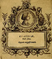 An illustration from XII primorvm Caesarvm et LXIIII. Ipsorvm vxorvm et parentum ex antiquis numismatibus, in aere incisae, effigies: atque eorundem earundemque vitae & res gestae, ex varijs authoribus (1597)