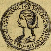 An illustration from XII primorvm Caesarvm et LXIIII. Ipsorvm vxorvm et parentum ex antiquis numismatibus, in aere incisae, effigies: atque eorundem earundemque vitae & res gestae, ex varijs authoribus (1597)