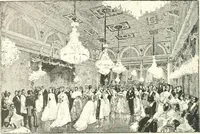 An illustration from XIXe [i.e. Dix-neuvième] siècle (en France); classes - moeurs - usages - costumes - inventions. Ouvrage illustré d'un front. chromotypographique, de 16 planches coloriées aux patrons, de 36 entetes et lettres ornées et de 487 gravures (dont 24 tirées hors texte) d'après les principaux artistes du siècle (1893)