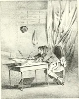 An illustration from XIXe [i.e. Dix-neuvième] siècle (en France); classes - moeurs - usages - costumes - inventions. Ouvrage illustré d'un front. chromotypographique, de 16 planches coloriées aux patrons, de 36 entetes et lettres ornées et de 487 gravures (dont 24 tirées hors texte) d'après les principaux artistes du siècle (1893)