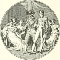 An illustration from XIXe [i.e. Dix-neuvième] siècle (en France); classes - moeurs - usages - costumes - inventions. Ouvrage illustré d'un front. chromotypographique, de 16 planches coloriées aux patrons, de 36 entetes et lettres ornées et de 487 gravures (dont 24 tirées hors texte) d'après les principaux artistes du siècle (1893)