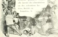 An illustration from XIXe [i.e. Dix-neuvième] siècle (en France); classes - moeurs - usages - costumes - inventions. Ouvrage illustré d'un front. chromotypographique, de 16 planches coloriées aux patrons, de 36 entetes et lettres ornées et de 487 gravures (dont 24 tirées hors texte) d'après les principaux artistes du siècle (1893)