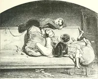 An illustration from XIXe [i.e. Dix-neuvième] siècle (en France); classes - moeurs - usages - costumes - inventions. Ouvrage illustré d'un front. chromotypographique, de 16 planches coloriées aux patrons, de 36 entetes et lettres ornées et de 487 gravures (dont 24 tirées hors texte) d'après les principaux artistes du siècle (1893)