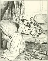 An illustration from XIXe [i.e. Dix-neuvième] siècle (en France); classes - moeurs - usages - costumes - inventions. Ouvrage illustré d'un front. chromotypographique, de 16 planches coloriées aux patrons, de 36 entetes et lettres ornées et de 487 gravures (dont 24 tirées hors texte) d'après les principaux artistes du siècle (1893)