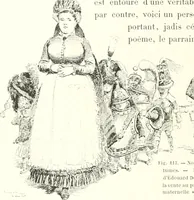 An illustration from XIXe [i.e. Dix-neuvième] siècle (en France); classes - moeurs - usages - costumes - inventions. Ouvrage illustré d'un front. chromotypographique, de 16 planches coloriées aux patrons, de 36 entetes et lettres ornées et de 487 gravures (dont 24 tirées hors texte) d'après les principaux artistes du siècle (1893)