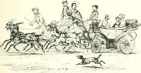 An illustration from XIXe [i.e. Dix-neuvième] siècle (en France); classes - moeurs - usages - costumes - inventions. Ouvrage illustré d'un front. chromotypographique, de 16 planches coloriées aux patrons, de 36 entetes et lettres ornées et de 487 gravures (dont 24 tirées hors texte) d'après les principaux artistes du siècle (1893)