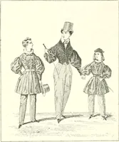 An illustration from XIXe [i.e. Dix-neuvième] siècle (en France); classes - moeurs - usages - costumes - inventions. Ouvrage illustré d'un front. chromotypographique, de 16 planches coloriées aux patrons, de 36 entetes et lettres ornées et de 487 gravures (dont 24 tirées hors texte) d'après les principaux artistes du siècle (1893)