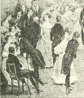 An illustration from XIXe [i.e. Dix-neuvième] siècle (en France); classes - moeurs - usages - costumes - inventions. Ouvrage illustré d'un front. chromotypographique, de 16 planches coloriées aux patrons, de 36 entetes et lettres ornées et de 487 gravures (dont 24 tirées hors texte) d'après les principaux artistes du siècle (1893)