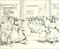 An illustration from XIXe [i.e. Dix-neuvième] siècle (en France); classes - moeurs - usages - costumes - inventions. Ouvrage illustré d'un front. chromotypographique, de 16 planches coloriées aux patrons, de 36 entetes et lettres ornées et de 487 gravures (dont 24 tirées hors texte) d'après les principaux artistes du siècle (1893)