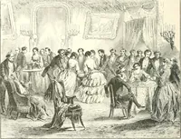 An illustration from XIXe [i.e. Dix-neuvième] siècle (en France); classes - moeurs - usages - costumes - inventions. Ouvrage illustré d'un front. chromotypographique, de 16 planches coloriées aux patrons, de 36 entetes et lettres ornées et de 487 gravures (dont 24 tirées hors texte) d'après les principaux artistes du siècle (1893)