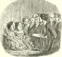 An illustration from XIXe [i.e. Dix-neuvième] siècle (en France); classes - moeurs - usages - costumes - inventions. Ouvrage illustré d'un front. chromotypographique, de 16 planches coloriées aux patrons, de 36 entetes et lettres ornées et de 487 gravures (dont 24 tirées hors texte) d'après les principaux artistes du siècle (1893)