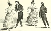 An illustration from XIXe [i.e. Dix-neuvième] siècle (en France); classes - moeurs - usages - costumes - inventions. Ouvrage illustré d'un front. chromotypographique, de 16 planches coloriées aux patrons, de 36 entetes et lettres ornées et de 487 gravures (dont 24 tirées hors texte) d'après les principaux artistes du siècle (1893)