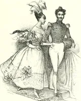 An illustration from XIXe [i.e. Dix-neuvième] siècle (en France); classes - moeurs - usages - costumes - inventions. Ouvrage illustré d'un front. chromotypographique, de 16 planches coloriées aux patrons, de 36 entetes et lettres ornées et de 487 gravures (dont 24 tirées hors texte) d'après les principaux artistes du siècle (1893)