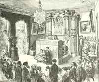 An illustration from XIXe [i.e. Dix-neuvième] siècle (en France); classes - moeurs - usages - costumes - inventions. Ouvrage illustré d'un front. chromotypographique, de 16 planches coloriées aux patrons, de 36 entetes et lettres ornées et de 487 gravures (dont 24 tirées hors texte) d'après les principaux artistes du siècle (1893)