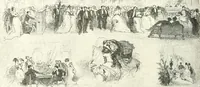 An illustration from XIXe [i.e. Dix-neuvième] siècle (en France); classes - moeurs - usages - costumes - inventions. Ouvrage illustré d'un front. chromotypographique, de 16 planches coloriées aux patrons, de 36 entetes et lettres ornées et de 487 gravures (dont 24 tirées hors texte) d'après les principaux artistes du siècle (1893)