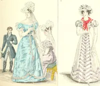 An illustration from XIXe [i.e. Dix-neuvième] siècle (en France); classes - moeurs - usages - costumes - inventions. Ouvrage illustré d'un front. chromotypographique, de 16 planches coloriées aux patrons, de 36 entetes et lettres ornées et de 487 gravures (dont 24 tirées hors texte) d'après les principaux artistes du siècle (1893)