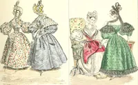 An illustration from XIXe [i.e. Dix-neuvième] siècle (en France); classes - moeurs - usages - costumes - inventions. Ouvrage illustré d'un front. chromotypographique, de 16 planches coloriées aux patrons, de 36 entetes et lettres ornées et de 487 gravures (dont 24 tirées hors texte) d'après les principaux artistes du siècle (1893)