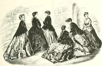 An illustration from XIXe [i.e. Dix-neuvième] siècle (en France); classes - moeurs - usages - costumes - inventions. Ouvrage illustré d'un front. chromotypographique, de 16 planches coloriées aux patrons, de 36 entetes et lettres ornées et de 487 gravures (dont 24 tirées hors texte) d'après les principaux artistes du siècle (1893)