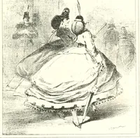 An illustration from XIXe [i.e. Dix-neuvième] siècle (en France); classes - moeurs - usages - costumes - inventions. Ouvrage illustré d'un front. chromotypographique, de 16 planches coloriées aux patrons, de 36 entetes et lettres ornées et de 487 gravures (dont 24 tirées hors texte) d'après les principaux artistes du siècle (1893)