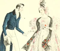 An illustration from XIXe [i.e. Dix-neuvième] siècle (en France); classes - moeurs - usages - costumes - inventions. Ouvrage illustré d'un front. chromotypographique, de 16 planches coloriées aux patrons, de 36 entetes et lettres ornées et de 487 gravures (dont 24 tirées hors texte) d'après les principaux artistes du siècle (1893)