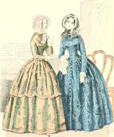 An illustration from XIXe [i.e. Dix-neuvième] siècle (en France); classes - moeurs - usages - costumes - inventions. Ouvrage illustré d'un front. chromotypographique, de 16 planches coloriées aux patrons, de 36 entetes et lettres ornées et de 487 gravures (dont 24 tirées hors texte) d'après les principaux artistes du siècle (1893)