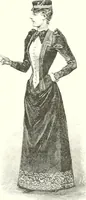 An illustration from XIXe [i.e. Dix-neuvième] siècle (en France); classes - moeurs - usages - costumes - inventions. Ouvrage illustré d'un front. chromotypographique, de 16 planches coloriées aux patrons, de 36 entetes et lettres ornées et de 487 gravures (dont 24 tirées hors texte) d'après les principaux artistes du siècle (1893)