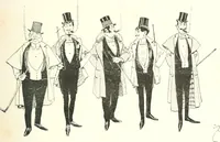 An illustration from XIXe [i.e. Dix-neuvième] siècle (en France); classes - moeurs - usages - costumes - inventions. Ouvrage illustré d'un front. chromotypographique, de 16 planches coloriées aux patrons, de 36 entetes et lettres ornées et de 487 gravures (dont 24 tirées hors texte) d'après les principaux artistes du siècle (1893)