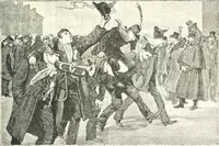An illustration from XIXe [i.e. Dix-neuvième] siècle (en France); classes - moeurs - usages - costumes - inventions. Ouvrage illustré d'un front. chromotypographique, de 16 planches coloriées aux patrons, de 36 entetes et lettres ornées et de 487 gravures (dont 24 tirées hors texte) d'après les principaux artistes du siècle (1893)