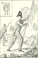 An illustration from XIXe [i.e. Dix-neuvième] siècle (en France); classes - moeurs - usages - costumes - inventions. Ouvrage illustré d'un front. chromotypographique, de 16 planches coloriées aux patrons, de 36 entetes et lettres ornées et de 487 gravures (dont 24 tirées hors texte) d'après les principaux artistes du siècle (1893)