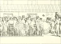 An illustration from XIXe [i.e. Dix-neuvième] siècle (en France); classes - moeurs - usages - costumes - inventions. Ouvrage illustré d'un front. chromotypographique, de 16 planches coloriées aux patrons, de 36 entetes et lettres ornées et de 487 gravures (dont 24 tirées hors texte) d'après les principaux artistes du siècle (1893)