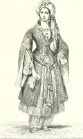 An illustration from XIXe [i.e. Dix-neuvième] siècle (en France); classes - moeurs - usages - costumes - inventions. Ouvrage illustré d'un front. chromotypographique, de 16 planches coloriées aux patrons, de 36 entetes et lettres ornées et de 487 gravures (dont 24 tirées hors texte) d'après les principaux artistes du siècle (1893)
