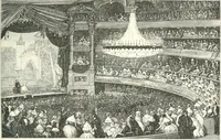An illustration from XIXe [i.e. Dix-neuvième] siècle (en France); classes - moeurs - usages - costumes - inventions. Ouvrage illustré d'un front. chromotypographique, de 16 planches coloriées aux patrons, de 36 entetes et lettres ornées et de 487 gravures (dont 24 tirées hors texte) d'après les principaux artistes du siècle (1893)