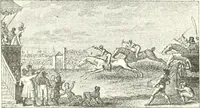 An illustration from XIXe [i.e. Dix-neuvième] siècle (en France); classes - moeurs - usages - costumes - inventions. Ouvrage illustré d'un front. chromotypographique, de 16 planches coloriées aux patrons, de 36 entetes et lettres ornées et de 487 gravures (dont 24 tirées hors texte) d'après les principaux artistes du siècle (1893)