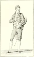 An illustration from XIXe [i.e. Dix-neuvième] siècle (en France); classes - moeurs - usages - costumes - inventions. Ouvrage illustré d'un front. chromotypographique, de 16 planches coloriées aux patrons, de 36 entetes et lettres ornées et de 487 gravures (dont 24 tirées hors texte) d'après les principaux artistes du siècle (1893)