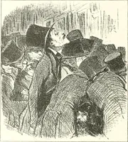 An illustration from XIXe [i.e. Dix-neuvième] siècle (en France); classes - moeurs - usages - costumes - inventions. Ouvrage illustré d'un front. chromotypographique, de 16 planches coloriées aux patrons, de 36 entetes et lettres ornées et de 487 gravures (dont 24 tirées hors texte) d'après les principaux artistes du siècle (1893)