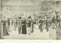 An illustration from XIXe [i.e. Dix-neuvième] siècle (en France); classes - moeurs - usages - costumes - inventions. Ouvrage illustré d'un front. chromotypographique, de 16 planches coloriées aux patrons, de 36 entetes et lettres ornées et de 487 gravures (dont 24 tirées hors texte) d'après les principaux artistes du siècle (1893)