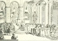 An illustration from XIXe [i.e. Dix-neuvième] siècle (en France); classes - moeurs - usages - costumes - inventions. Ouvrage illustré d'un front. chromotypographique, de 16 planches coloriées aux patrons, de 36 entetes et lettres ornées et de 487 gravures (dont 24 tirées hors texte) d'après les principaux artistes du siècle (1893)
