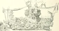 An illustration from XIXe [i.e. Dix-neuvième] siècle (en France); classes - moeurs - usages - costumes - inventions. Ouvrage illustré d'un front. chromotypographique, de 16 planches coloriées aux patrons, de 36 entetes et lettres ornées et de 487 gravures (dont 24 tirées hors texte) d'après les principaux artistes du siècle (1893)