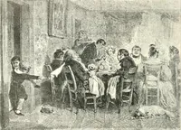 An illustration from XIXe [i.e. Dix-neuvième] siècle (en France); classes - moeurs - usages - costumes - inventions. Ouvrage illustré d'un front. chromotypographique, de 16 planches coloriées aux patrons, de 36 entetes et lettres ornées et de 487 gravures (dont 24 tirées hors texte) d'après les principaux artistes du siècle (1893)