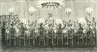 An illustration from XIXe [i.e. Dix-neuvième] siècle (en France); classes - moeurs - usages - costumes - inventions. Ouvrage illustré d'un front. chromotypographique, de 16 planches coloriées aux patrons, de 36 entetes et lettres ornées et de 487 gravures (dont 24 tirées hors texte) d'après les principaux artistes du siècle (1893)