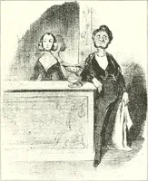 An illustration from XIXe [i.e. Dix-neuvième] siècle (en France); classes - moeurs - usages - costumes - inventions. Ouvrage illustré d'un front. chromotypographique, de 16 planches coloriées aux patrons, de 36 entetes et lettres ornées et de 487 gravures (dont 24 tirées hors texte) d'après les principaux artistes du siècle (1893)