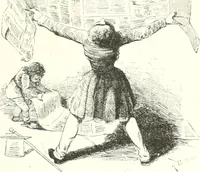 An illustration from XIXe [i.e. Dix-neuvième] siècle (en France); classes - moeurs - usages - costumes - inventions. Ouvrage illustré d'un front. chromotypographique, de 16 planches coloriées aux patrons, de 36 entetes et lettres ornées et de 487 gravures (dont 24 tirées hors texte) d'après les principaux artistes du siècle (1893)