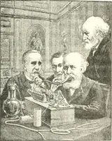 An illustration from XIXe [i.e. Dix-neuvième] siècle (en France); classes - moeurs - usages - costumes - inventions. Ouvrage illustré d'un front. chromotypographique, de 16 planches coloriées aux patrons, de 36 entetes et lettres ornées et de 487 gravures (dont 24 tirées hors texte) d'après les principaux artistes du siècle (1893)