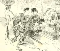 An illustration from XIXe [i.e. Dix-neuvième] siècle (en France); classes - moeurs - usages - costumes - inventions. Ouvrage illustré d'un front. chromotypographique, de 16 planches coloriées aux patrons, de 36 entetes et lettres ornées et de 487 gravures (dont 24 tirées hors texte) d'après les principaux artistes du siècle (1893)
