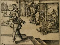 An illustration from XL [i.e. Quadraginta] emblemata miscella nova : Das ist : XL. underschiedliche Auszerlesene newradierte Kunststuck (1622)