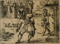 An illustration from XL [i.e. Quadraginta] emblemata miscella nova : Das ist : XL. underschiedliche Auszerlesene newradierte Kunststuck (1622)