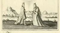 An illustration from XXV schöne ausserlesene Figuren vnd hohe Lehren von der begnadeten liebhabenden Seele, nemlich der Christlichen Kirchen vnd jhre[m] Gemahl Jesu Christo