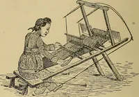 An illustration from Yarn and cloth making; an economic study; a college and normal schools text preliminary to fabric study, and a reference for teachers of industrial history and art in secondary and elementary schools (1918)